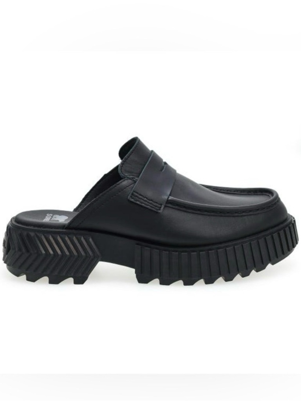Sorel Ona Ave Penny Loafer Mule Black Chunky Platform Slip-On Shoes - Picture 2 of 5